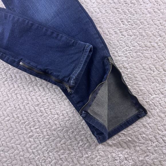 Women's Eddie Bauer Slightly Curvy Skinny Zip Ankle Dark Wash Denim Jeans Sz 2 - Picture 10 of 15